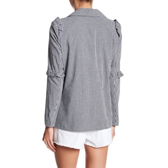 ❣️TOPSHOP Gingham Ruffle Blazer - Picture 4 of 8